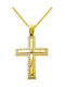 Damen Gold Kreuz 14K mit Kette