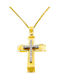 Damen Gold Kreuz 14K mit Kette