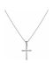 Kritsimis Women's White Gold Cross 18K with Chain