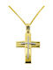 Herren Gold Kreuz 14K mit Kette