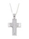 Herren Weißgold Kreuz 14K