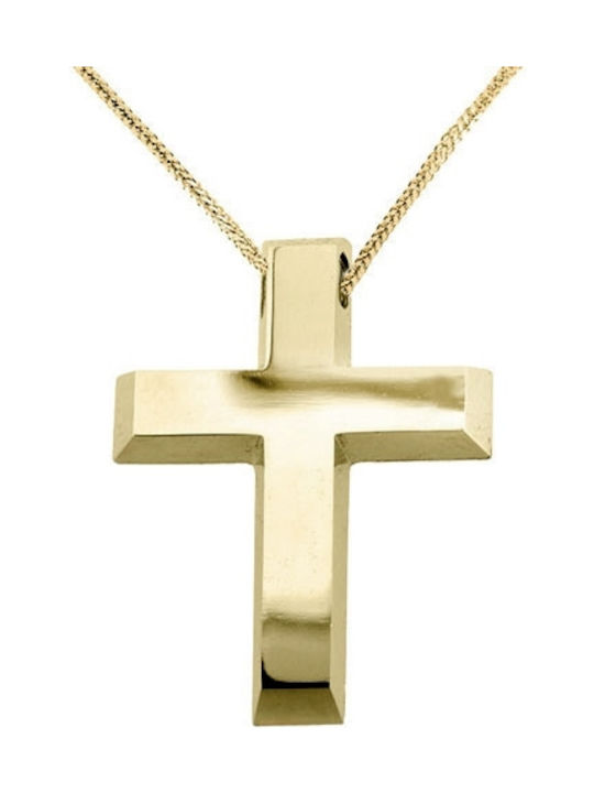 Herren Gold Kreuz 14K mit Kette