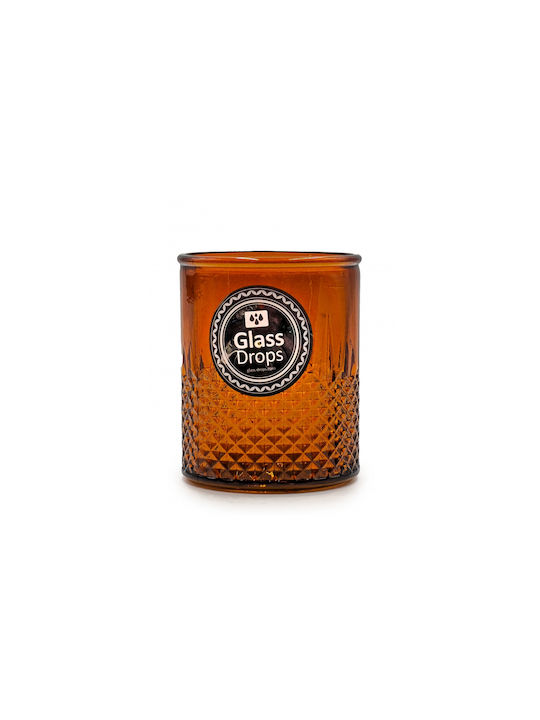 Glass Drops Ποτήρι Νερού από Γυαλί σε Κίτρινο Χρώμα 400ml