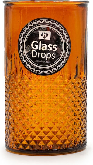 Glass Drops Pahar pentru apa din Sticlă în Culoarea Galben 450ml