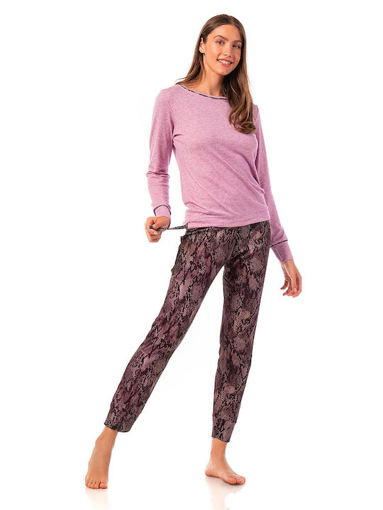 Mara-M Winter Women's Pyjama Set Cotton Purple