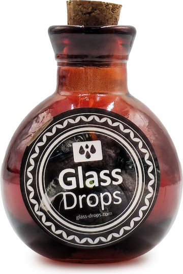 Glass Drops Μπουκάλι Νερού Γυάλινο με Φελλό Κόκκινο 125ml Glass Drops Μπουκάλι Νερού Γυάλινο με Φελλό Κόκκινο 125ml