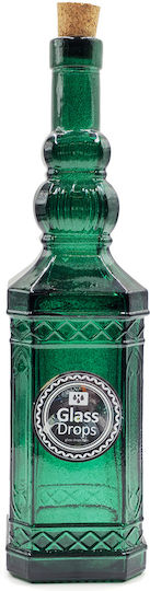 Glass Drops Flasche Wasser Glas mit Korken Grün 700ml