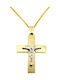 Herren Gold Kreuz 14K mit Kette