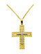 Damen Gold Kreuz 14K mit Kette