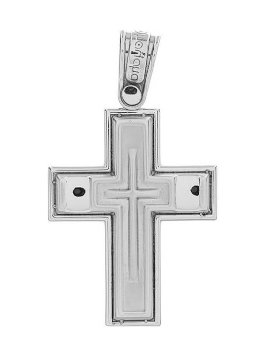 Vitopoulos Men's White Gold Cross 14K