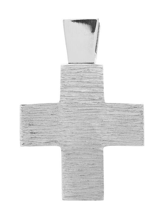 Vitopoulos Men's White Gold Cross 14K