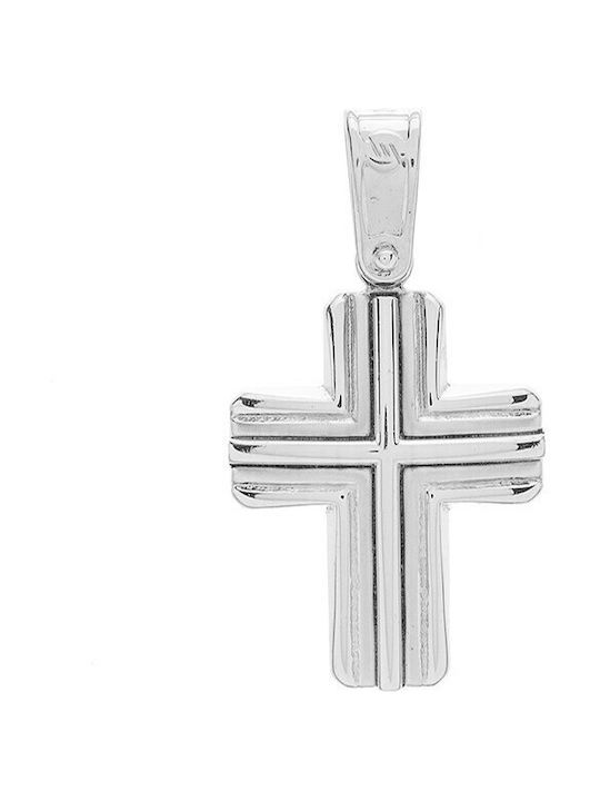 Vitopoulos Herren Weißgold Kreuz 14K