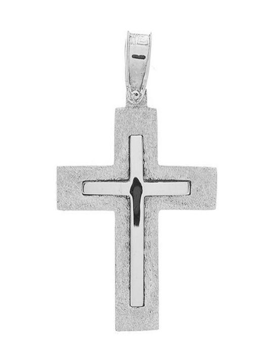 Vitopoulos Herren Weißgold Kreuz 14K