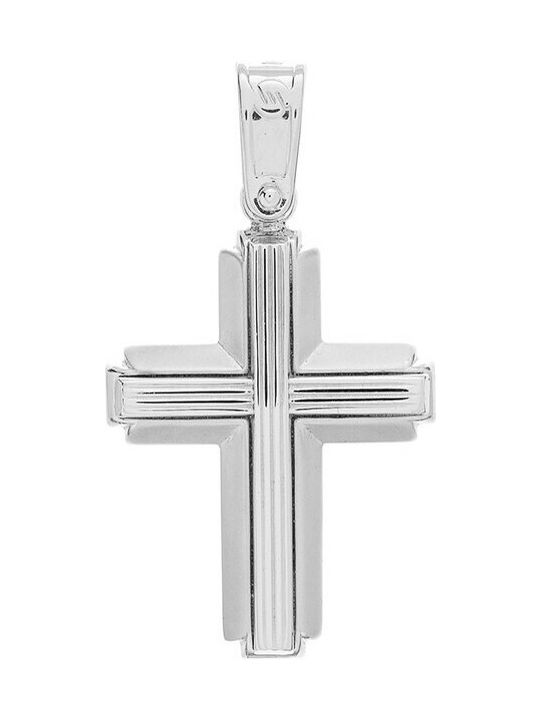 Vitopoulos Herren Weißgold Kreuz 14K