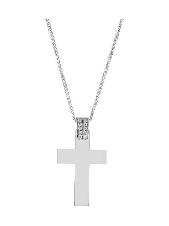 Vitopoulos Women's White Gold Cross 14K