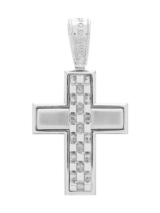 Vitopoulos Herren Weißgold Kreuz 14K