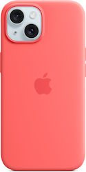 Apple Silicone Case with MagSafe Umschlag Rückseite Silikon Guava (iPhone 15)