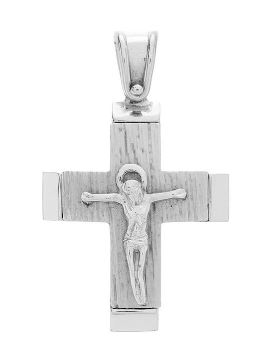 Vitopoulos Herren Weißgold Kreuz 14K