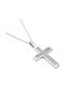 Art d or Damen Weißgold Kreuz 14K Beidseitig mit Kette