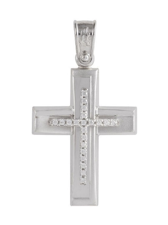 Weißgold Kreuz 14K