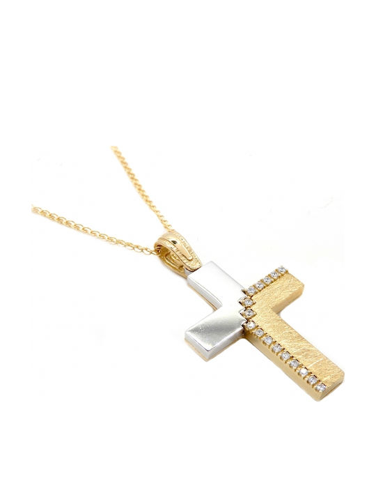 Art d or Дамски Златен Кръст 14K с Верижка