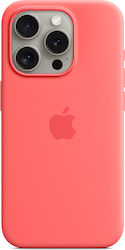 Apple Silicone Case with MagSafe Umschlag Rückseite Silikon Guava (iPhone 15 Pro)