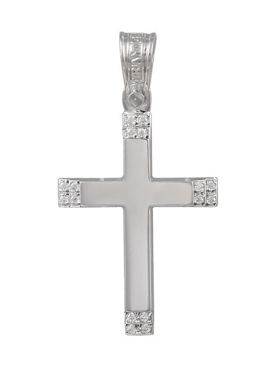 Damen Weißgold Kreuz 14K