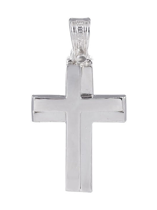 Men's White Gold Cross 14K