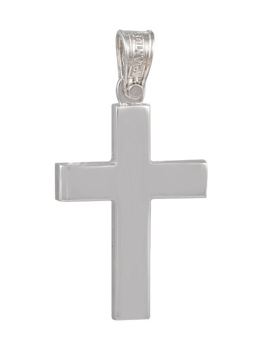 Men's White Gold Cross 14K