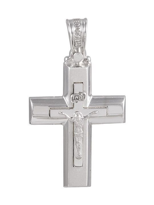 Men's White Gold Cross 14K with the Crucified