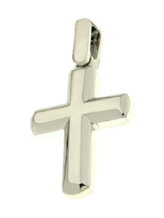 Q-Jewellery Men's White Gold Cross 18K