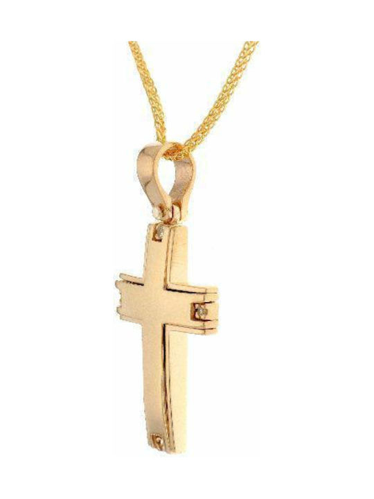 Q-Jewellery Damen Gold Kreuz 14K