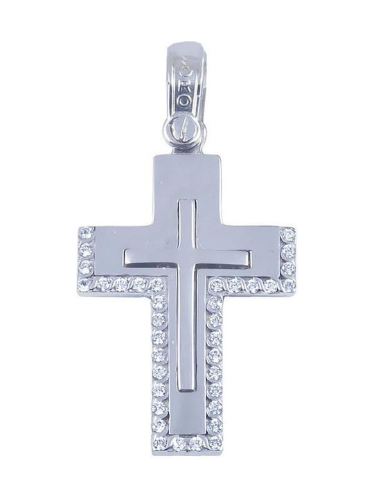 Savvidis Weißgold Kreuz 14K mit Kette