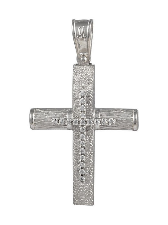 Damen Weißgold Kreuz 14K