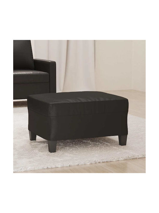 Stool Footstool Upholstered with Leatherette Black 70x55x41cm