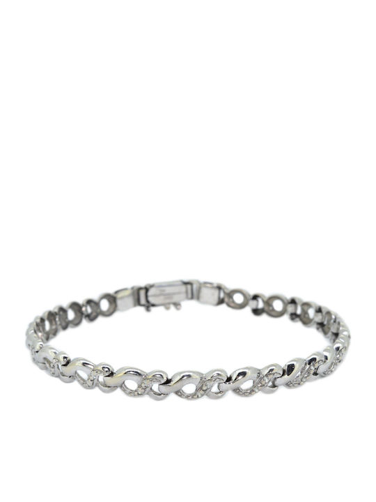 Bracelet made of White Gold 14K with Zircon