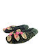 Closed Leather Women's Slippers Green