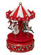 Christmas Decorative Carousel Red with Music and Movement 18x11x11cm.