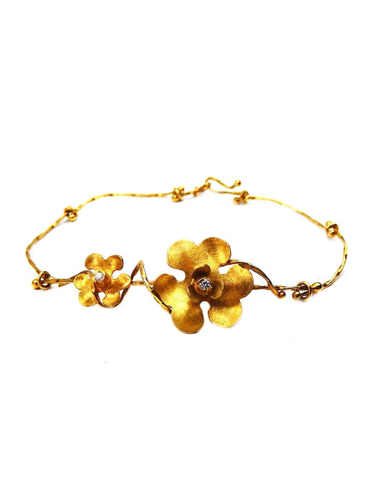 Polytimo Bracelet made of Gold 14K with Zircon