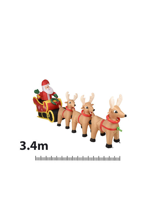 Inflatable Illuminated Santa Claus Electric in Sleigh Yellow 34x13.3x8.2cm