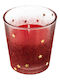 Christmas Glass Red Candle 8x7cm