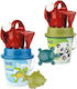 Wader Beach Bucket Set with Accessories made of Plastic 15cm 6pcs (Μiscellaneous Designs/Colors)