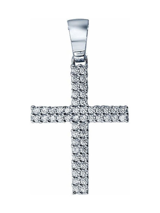 Savvidis Weißgold Kreuz 14K mit Kette