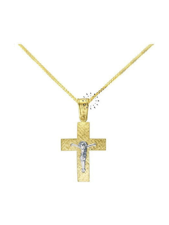 Savvidis Gold Kreuz 14K mit Kette