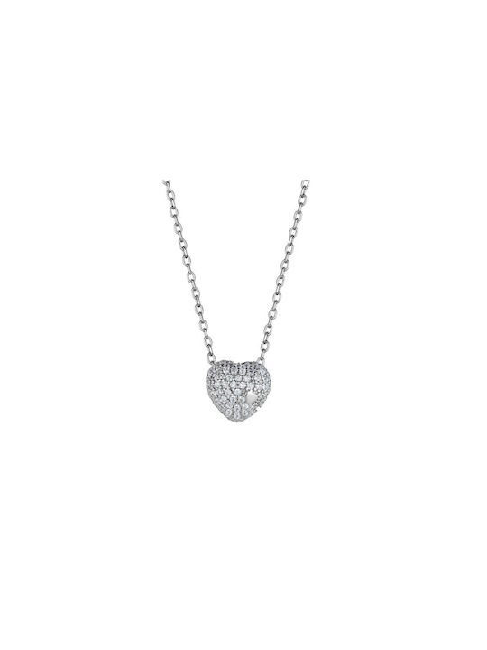 Nakos Halskette mit Design Herz aus Silber