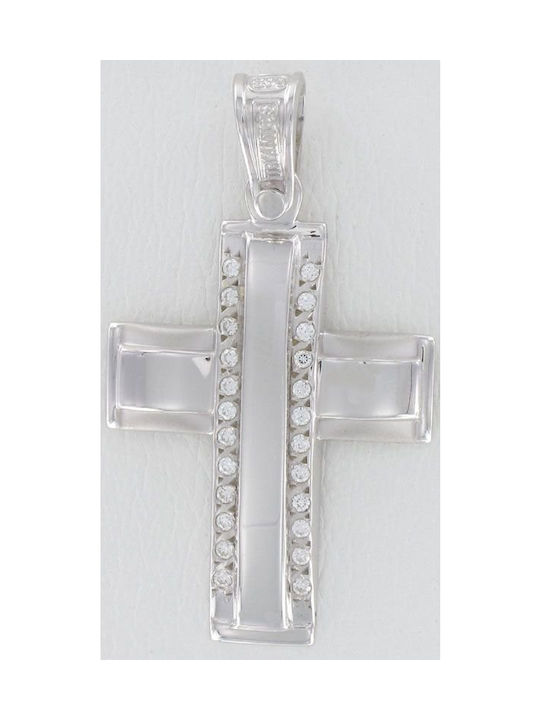 Triantos White Gold Cross 14K