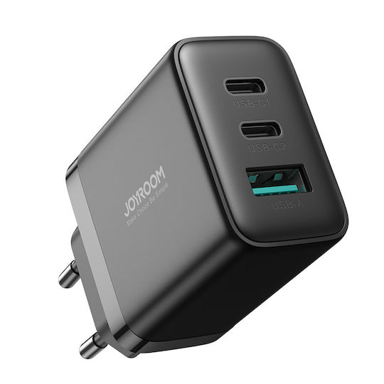 Joyroom Φορτιστής Χωρίς Καλώδιο με Θύρα USB-A και 2 Θύρες USB-C 32W Μαύρος (JR-TCF10)