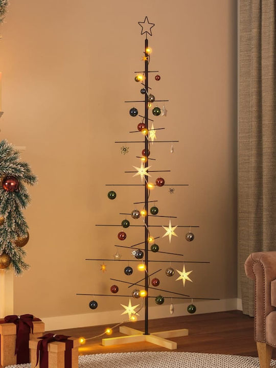 Βάση Christmas Black Tree with Metallic Base and LED Lighting H180cm