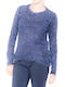 Long Sleeve Women's Blouse Navy Blue