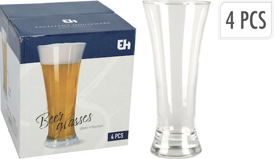 Excellent Houseware Σετ Ποτήρια Μπύρας από Γυαλί 320ml 4τμχ